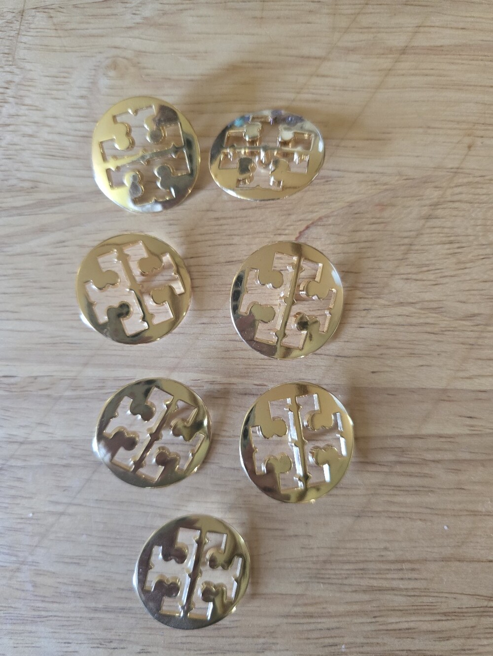 Tory Burch Shiny Gold Double-T Logo Buttons